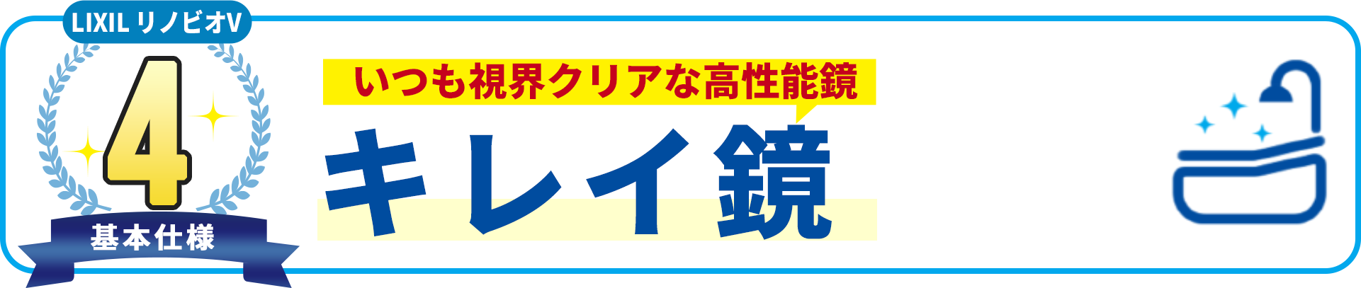 基本使用4 いつも視界クリアな高性能鏡　キレイ鏡