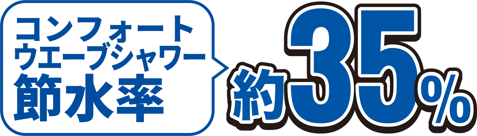 コンフォートウエーブシャワー節水率約35%