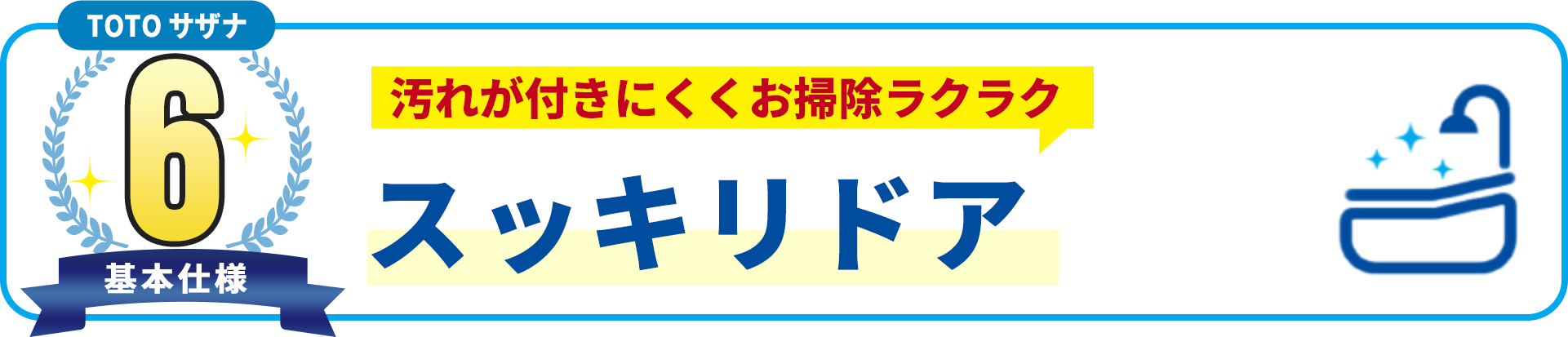 基本使用6 TOTO サザナ　汚れが付きにくくお掃除ラクラク スッキリドア